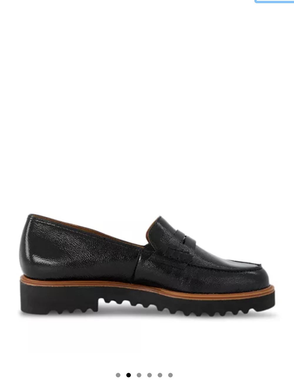 Paul Green Black Crinkle Patent Leather Wesley Loafers Women's Size UK 6 US 8.5 - Picture 2 of 9